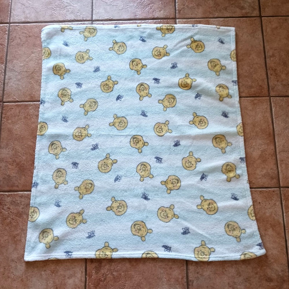 Disney Baby Winnie The Pooh Security Blanket Bee Striped 33" x 34"